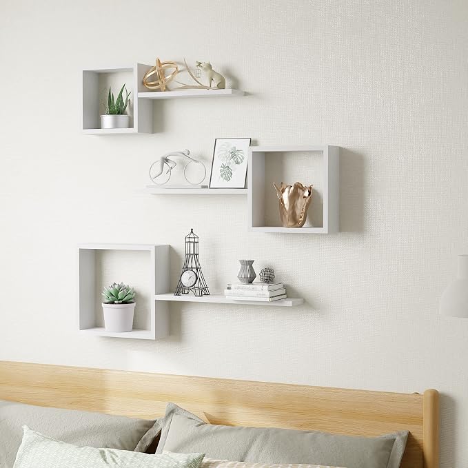 Wooden Square Floating Shelves Wall Mount, Floating Cube Shelves Set of 6 - Image 7