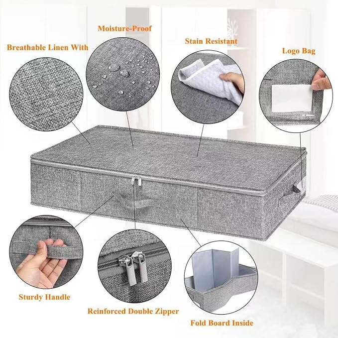 2PCS Under Bed Storage Bags - Image 3