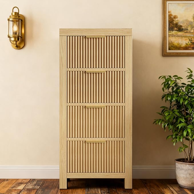 Modern 4-Drawer Solid Wood Dresser by NRITOBY