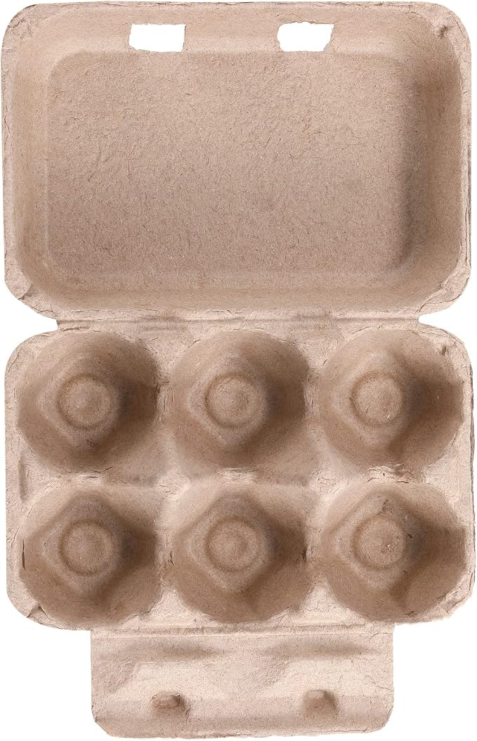 Half Dozen Vintage Egg Cartons 50 Pack, Blank Natural Pulp Egg Cartons 6 Count - Image 6