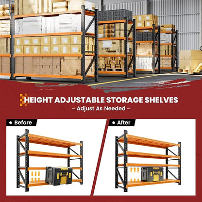 79" Wide Metal Garage Shelves, 7000LBS Storage Shelving Heavy Duty, Standing - Image 4