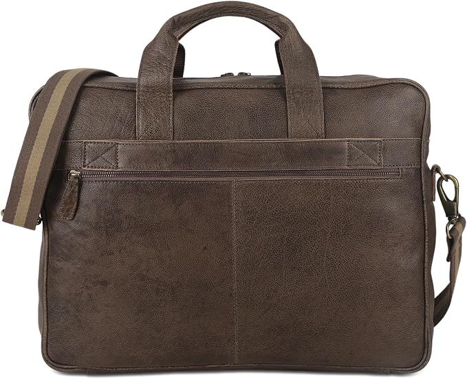 Leather briefcase 18 Inch Laptop Messenger Bags - Image 5