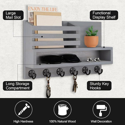 Key and Mail Holder Wall Mount, Key Hanger - Image 2