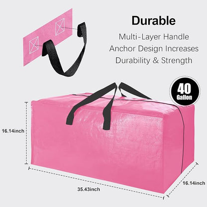 6 Pack Heavy Duty Extra Large Moving Bags W/Backpack Straps - Image 2