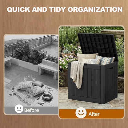EFU Outdoor Storage Box 38 Gallon Deck Box Lockable UV Resistance Waterproof - Image 3