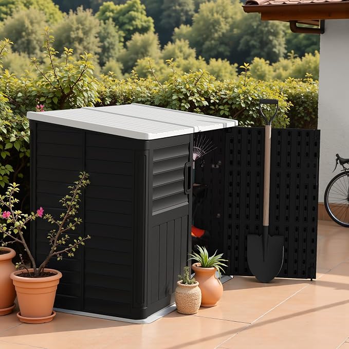 TUOZE 34 Cu Ft Resin Storage Shed, Waterproof Outdoor Storage Cabinet - Image 7