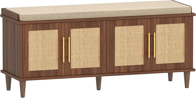 Akxomel Rattan Shoe Storage Bench by Akxomel