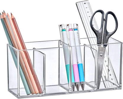 Amazing Abby - Glamour - Acrylic 4-Compartment Makeup Organizer, Transparent - Image 2