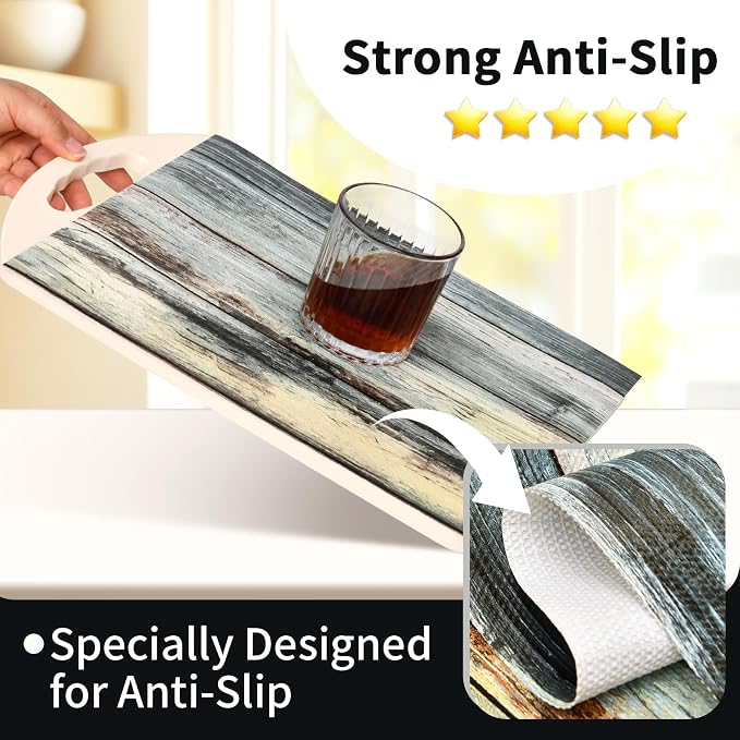 Shelf Liners for Kitchen Cabinets Non Adhesive Drawer Liner 17.5in x 20FT Blue - Image 2