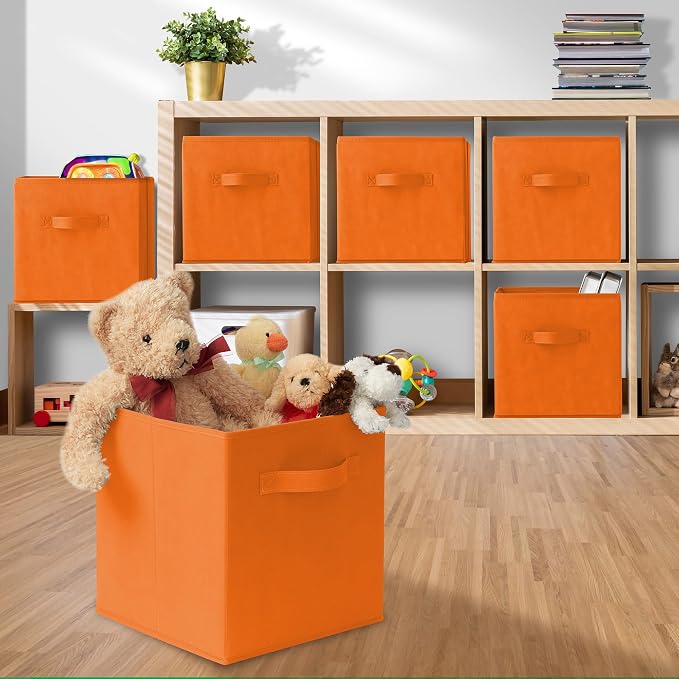 Casafield Set of 6 Collapsible Fabric Cube Storage Bins, Cubby Organizers & More - Image 5