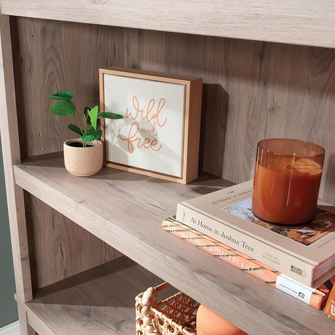 Sauder 5 Tier Book Shelf Wooden Bookcase Multipurpose Bookshelf - Image 8