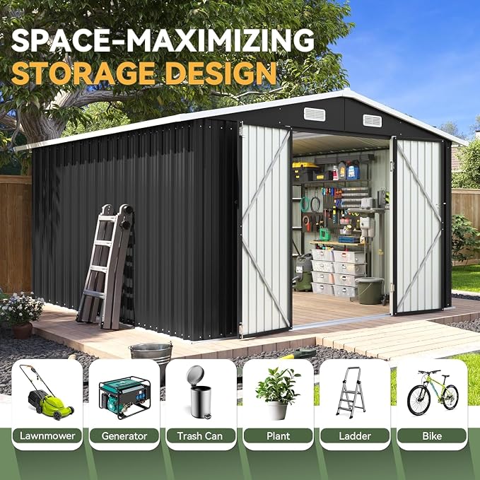 Aoxun 10 x 12FT Outdoor Storage Shed - Image 7