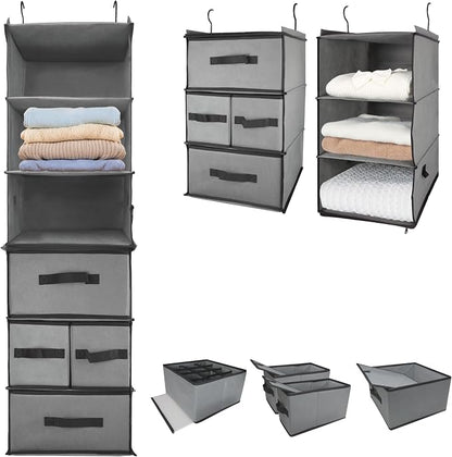 Durable 2-in-1 Hanging Closet Organizer by Folzaelar