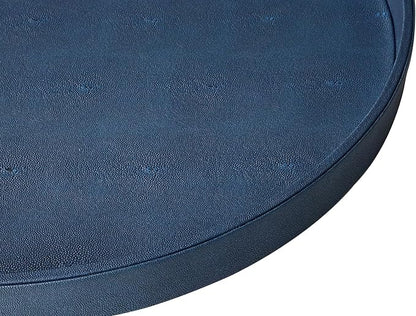HofferRuffer Large Round Serving Tray 24'', Elegant Faux Leather Circle Ottoman - Image 3