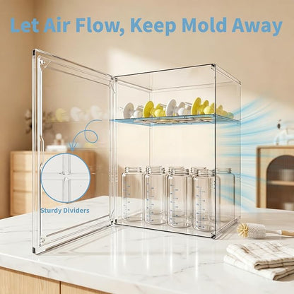 Baby Bottle Organizer, 3 Tiers Adjustable Bottle Storage Container - Image 5