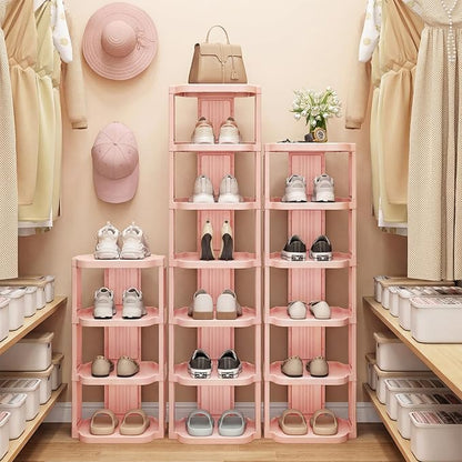 Kitstorack 8-Tier Vertical Plastic Shoe Rack, Freestanding Stackable Shoe - Image 2
