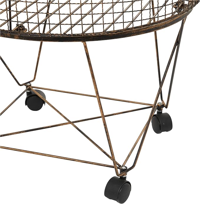Deco 79 Metal Cylinder Storage Cart - Image 4