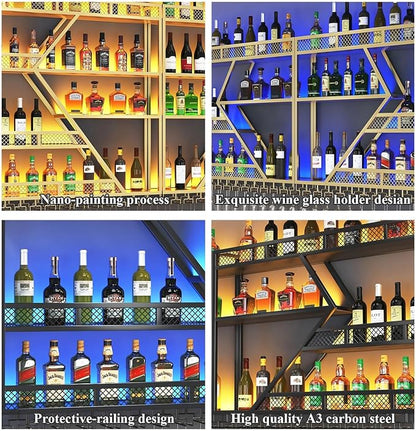 78.7in Wine Rack Wall Mounted, Modern Wine Storage Rack Wall Mounted - Image 5