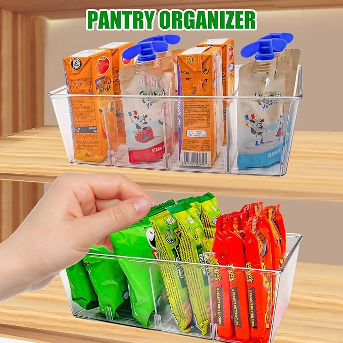 5 Pack Pantry Organizers and Storage, 4 compartment Snack Containers - Image 8