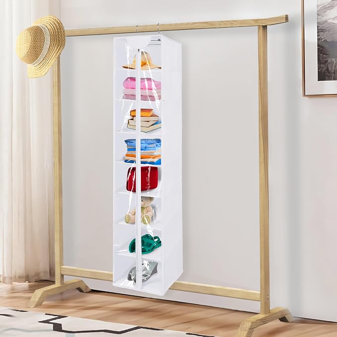 Libeder Hanging Closet Organizer, 8-Shelf Wardrobe Clothes Storage Organizer - Image 2