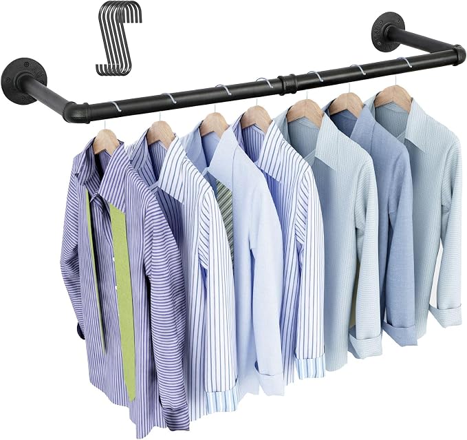 OROPY Industrial Pipe Clothing Rack 38.4", Heavy Duty Detachable Wall Mounted by OROPY