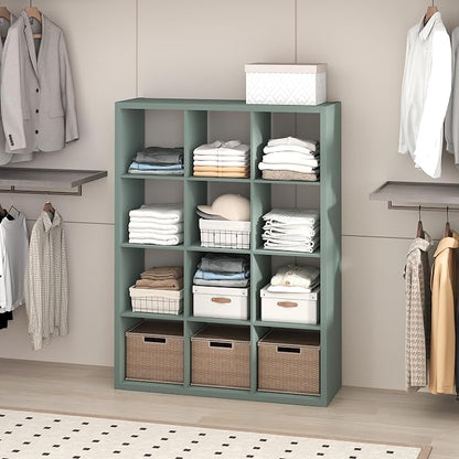 Furinno Cubic Extra Thick 12-Cube Closet Organizers and Storage, Sage Green | by Furinno-FitsYourSpaceFitsYourBudget
