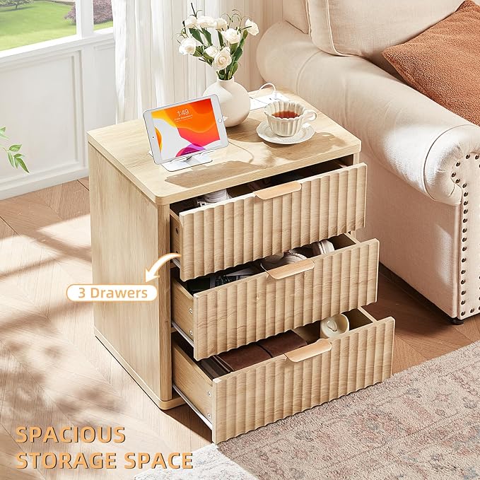 LEYAOYAO Fluted Nightstand Set of 2 - Image 6