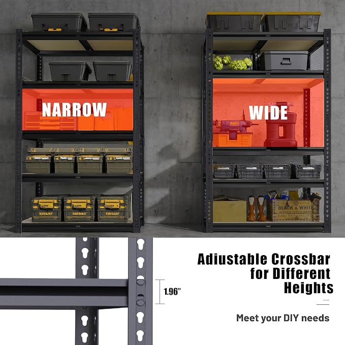 Garage Storage Shelves, 2400 LBS Heavy Duty Shelving, Metal Garage Shelves - Image 7