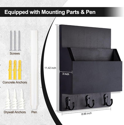 Key and Mail Holder for Wall Mount, Entryway Mail Holder - Image 6
