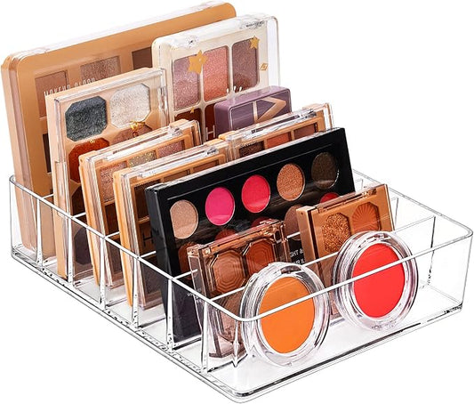 JessLab Makeup Organizer for Eyeshadow Palette and Lipstick, 7-Section Acrylic by JessLab