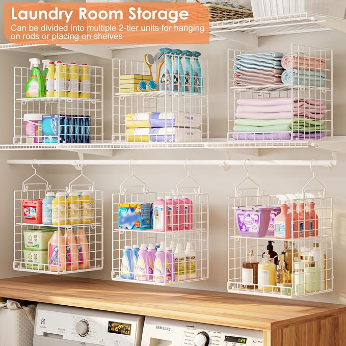 Yuyetuyo 6 Tier Raised-Height Hanging Closet Organizer, Stackable Sweater - Image 2