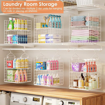 Yuyetuyo 6 Tier Raised-Height Hanging Closet Organizer, Stackable Sweater - Image 2