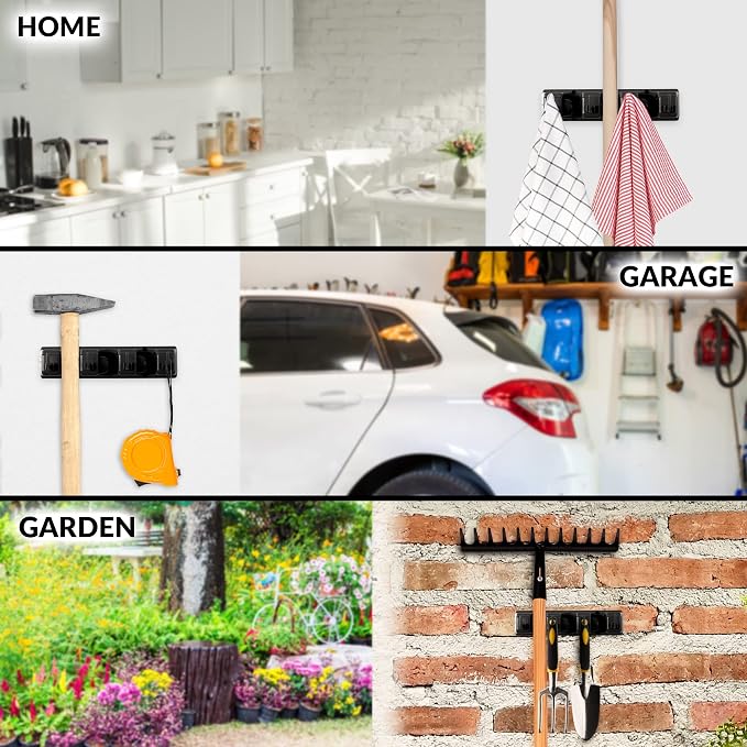 Zulay Home Mop and Broom Organizer Wall Mount - Image 6