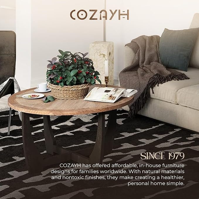 COZAYH Rustic Farmhouse Coffee Table - Image 7