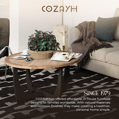 COZAYH Rustic Farmhouse Coffee Table - Image 7