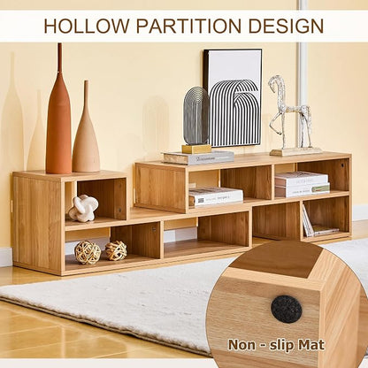 L-Shaped TV Stand for TVs up to 50''+, Modular TV Stand Light Wood | Modern - Image 7