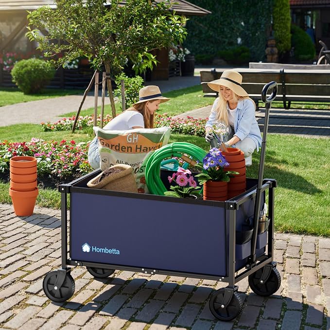 29.3" Collapsible Wagon Cart, 150L Heavy Duty Folding Utility Wagon - Image 2