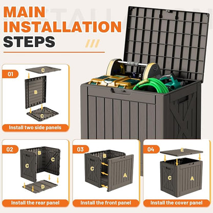 42 Gallon Outdoor Storage Box, Lockable Resin Deck Box - Image 7