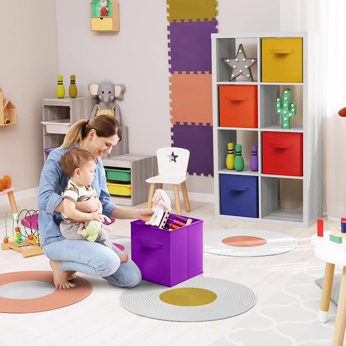 Sorbus 11 Inch Fabric Storage Cubes - Image 4
