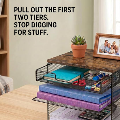4-Tier Mesh Desk Organizer and Accessories - Image 5