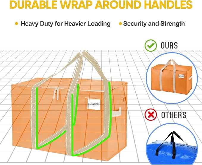 VENO 10 Pack Moving Bags, Heavy Duty, Moving Boxes Alternative, Packing Storage - Image 5