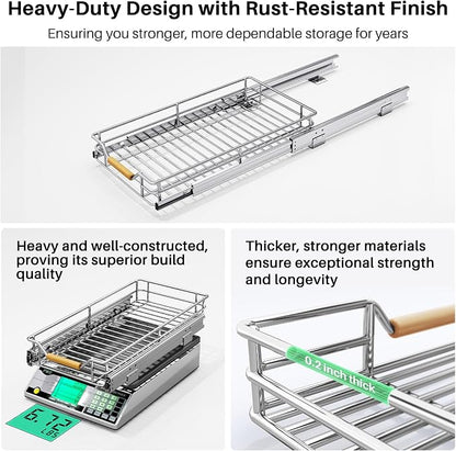 Pull out Cabinet Organizer, Heavy Duty Smooth Sliding Under Cabinet Shelves - Image 6