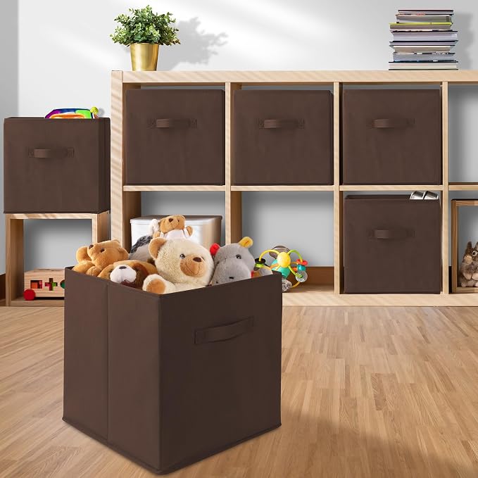 Casafield Set of 6 Collapsible Fabric Cube Storage Bins, Cubby Organizers & More - Image 5