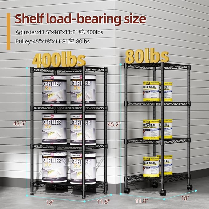 SINGAYE Small Wire 4 Adjustable Shelves Pantry Metal Shelf Floor Organizer | - Image 3