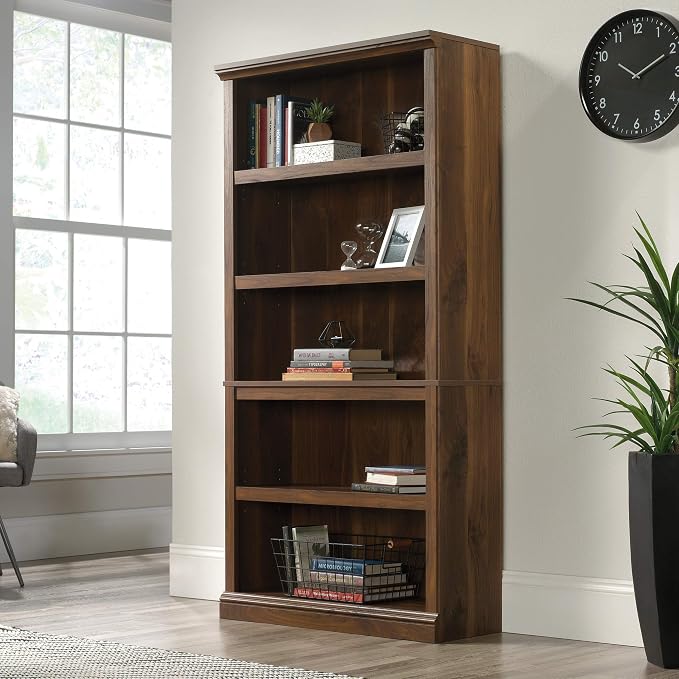 Sauder 5 Tier Book Shelf Wooden Bookcase Multipurpose Bookshelf - Image 2