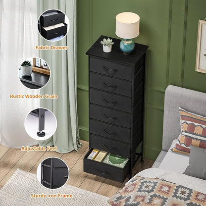 Fixwal Black Tall Skinny Dresser - Image 4