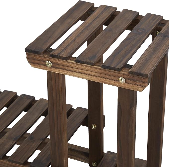 Tiered Wooden Plant Stand Corner Flower Pot Holder Multi Level Planter Display - Image 8
