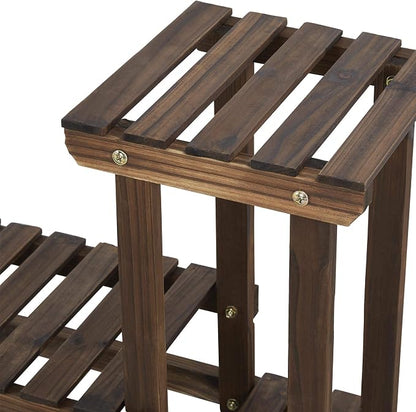 Tiered Wooden Plant Stand Corner Flower Pot Holder Multi Level Planter Display - Image 8
