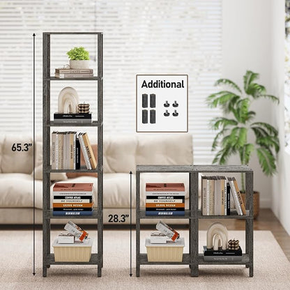 TUTOTAK Bookshelf, 6-Tier Tall Narrow Book Shelf - Image 3