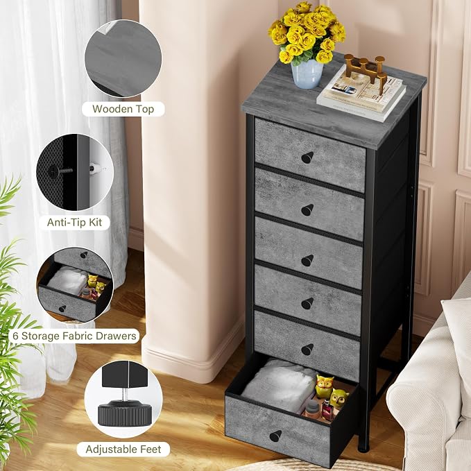 VASICAR Tall Narrow Dresser - Image 4
